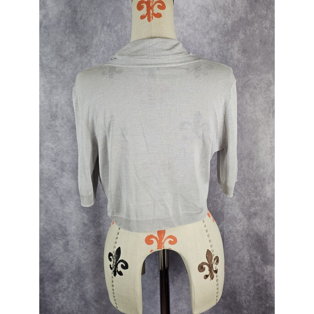 Talbots 100% Silk Women S Short Open Crop Jacket Top Bolero Knit Lightweight EUC - Picture 4 of 9
